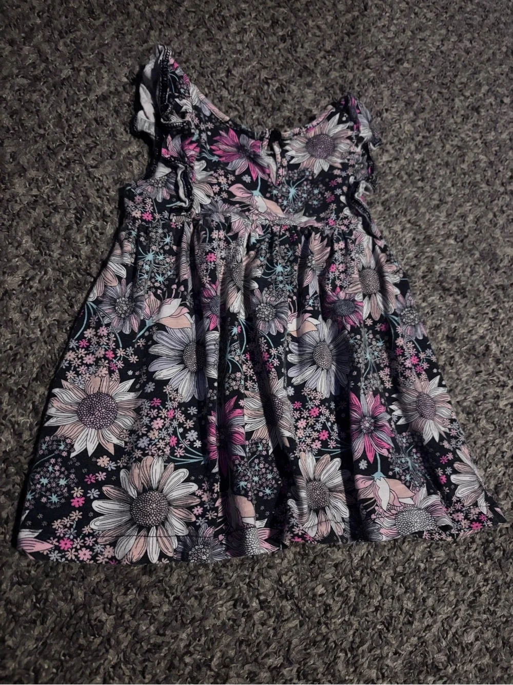 2 piece Girls floral print ruffle sleeve shirts